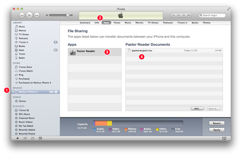 How to transfer data to Pastor Reader